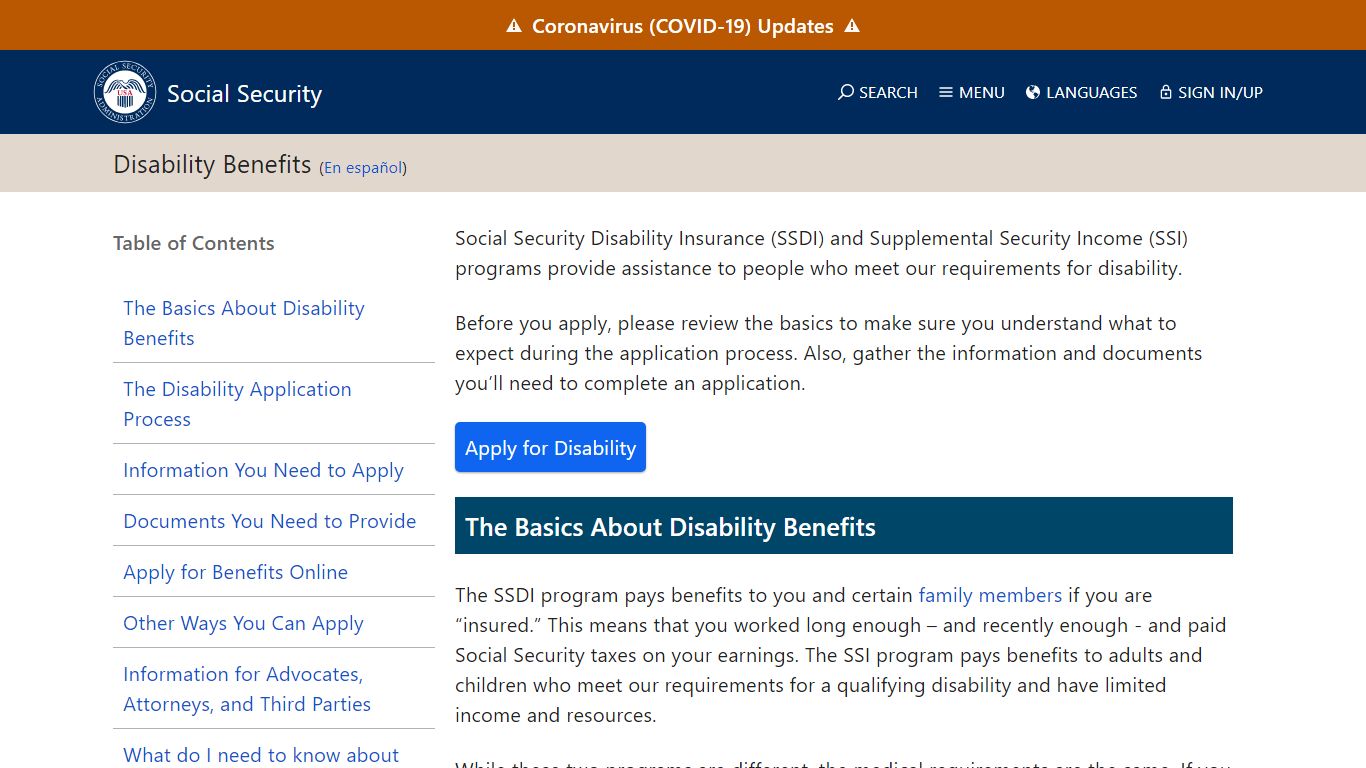 Disability Benefits | SSA - Social Security Administration